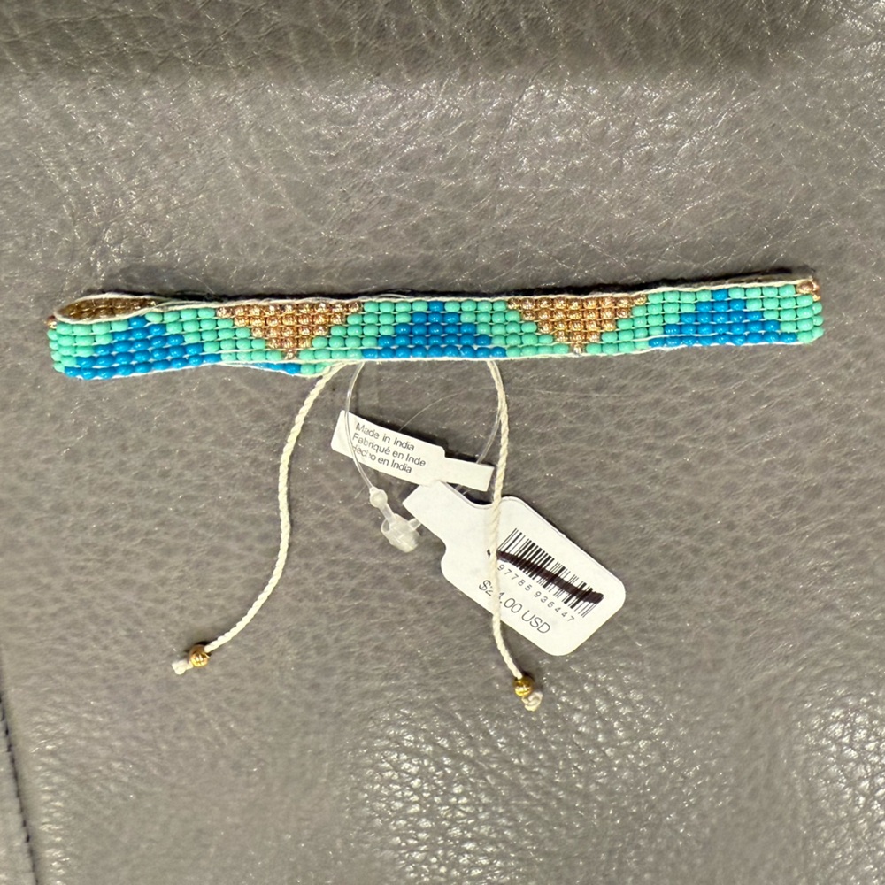 Free People Beaded Bracelet in Turquoise, Aqua & Gold